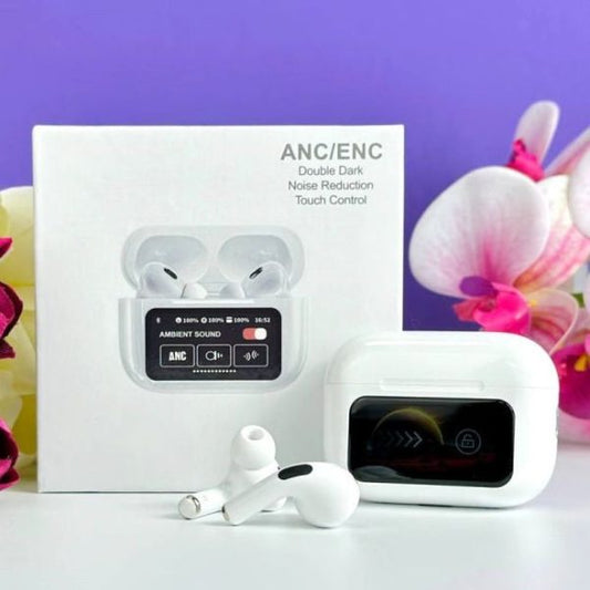 A9 AirPods Pro 2 – Active Noise Cancellation (ANC) & Environmental Noise Cancellation (ENC) | Touch Control | Wireless Earbuds with Charging Case